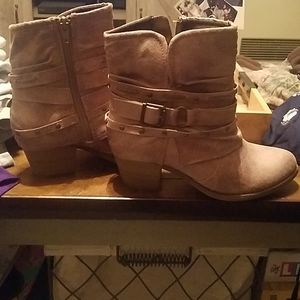 tan suede booties
